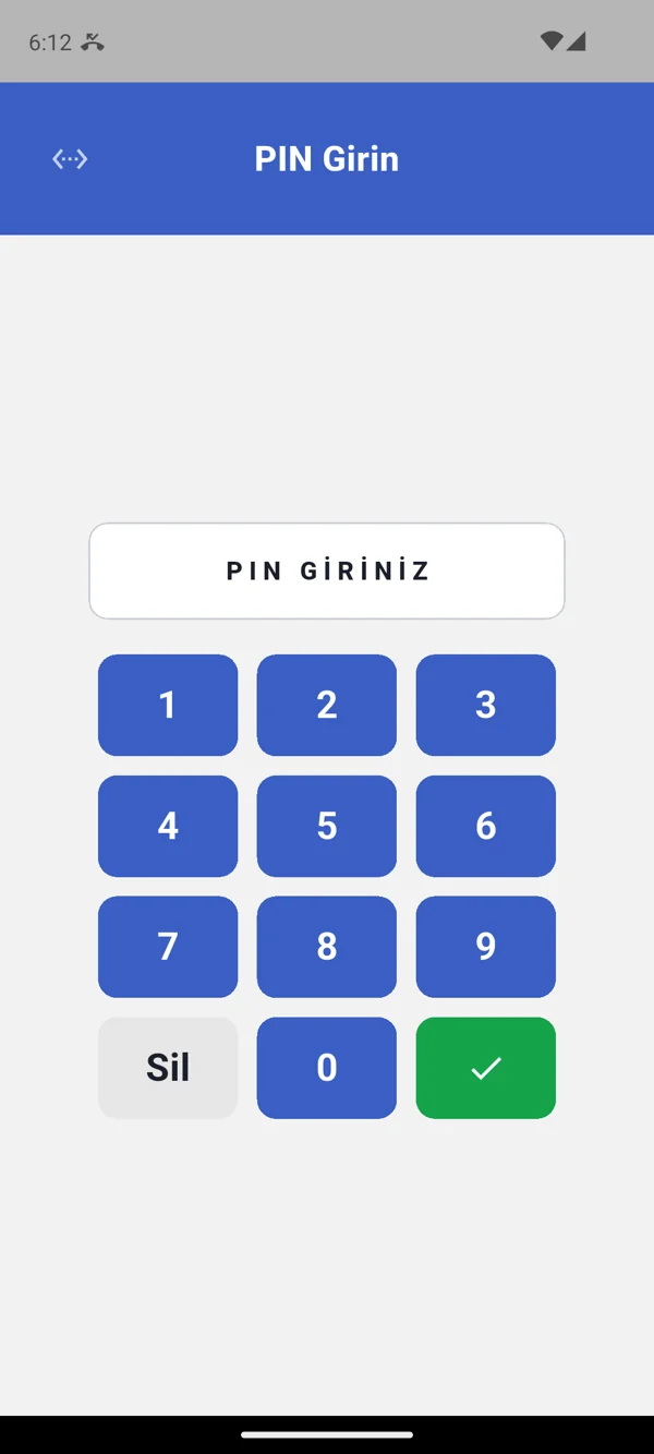 RonaPOS Garson PIN girişi